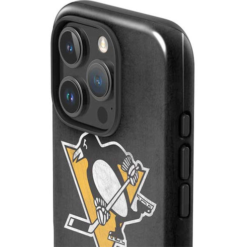 NHL Pittsburgh Penguins Distressed iPhone 16 Pro Max Impact Case